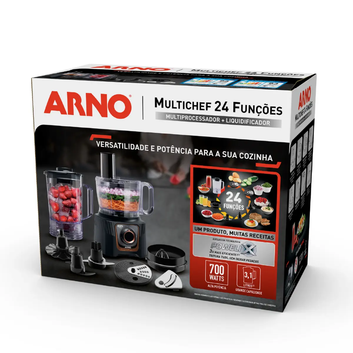 Multiprocessador Multichef 24 Funções 700w MP72 127v Preto - Arno