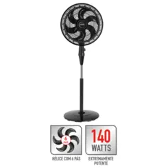 Ventilador de Coluna X-Treme com 6 Pás 40cm VE6C 140w Preto - Arno