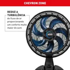 Ventilador de Mesa X-Treme com 7 Pás 40cm VE70 150w Preto/Azul - Arno