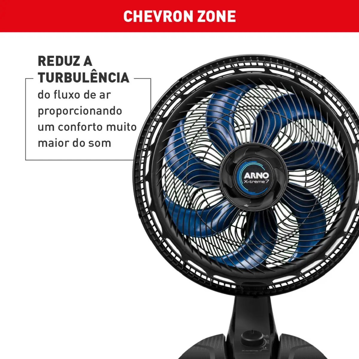 Ventilador de Mesa X-Treme com 7 Pás 40cm VE70 150w Preto/Azul - Arno