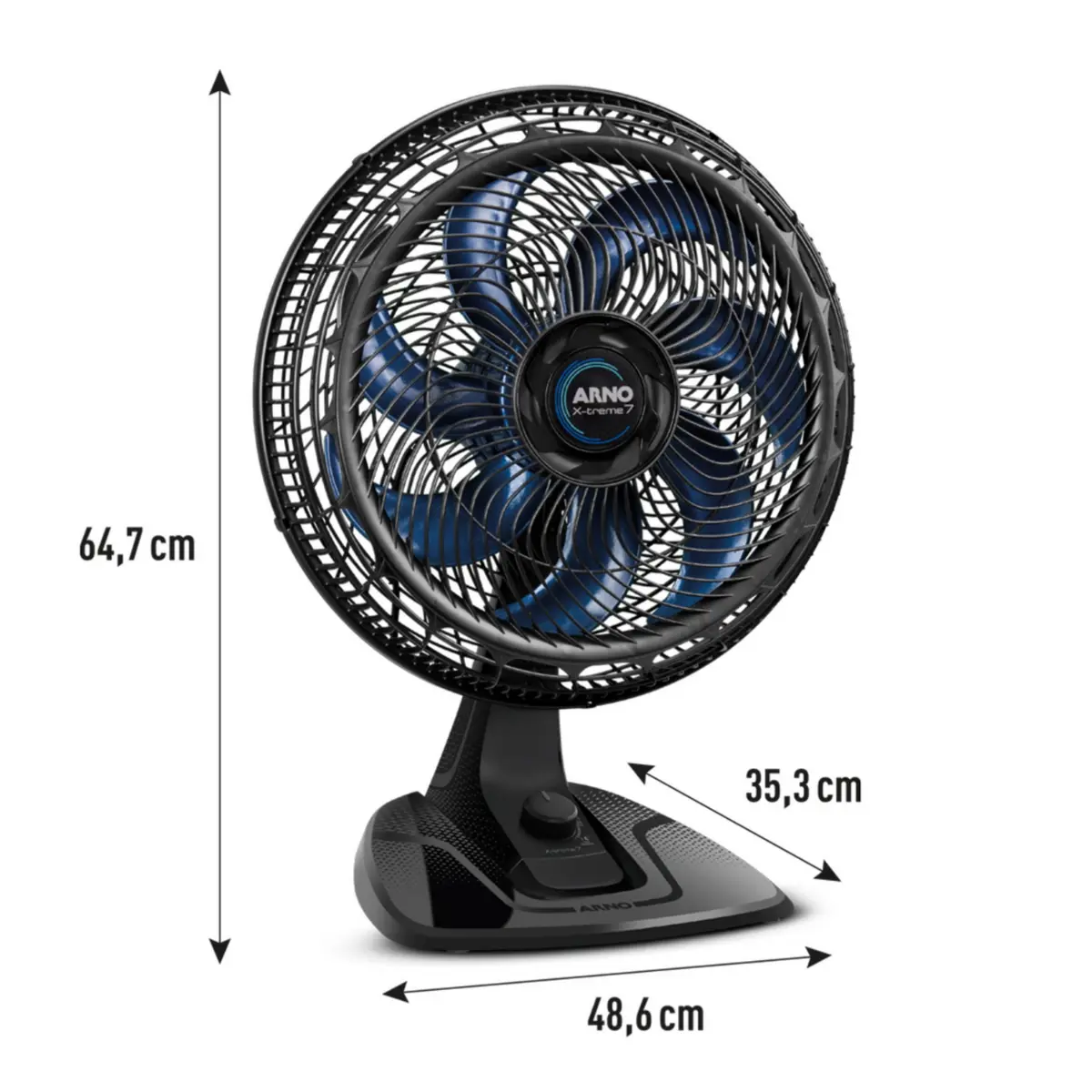 Ventilador de Mesa X-Treme com 7 Pás 40cm VE70 150w Preto/Azul - Arno