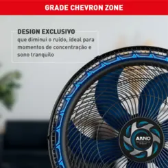 Ventilador de Parede Xtreme Force Breeze com 6 Pás 50cm VB51 126w Preto - Arno
