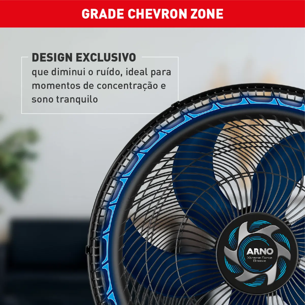 Ventilador de Parede Xtreme Force Breeze com 6 Pás 50cm VB51 126w Preto - Arno