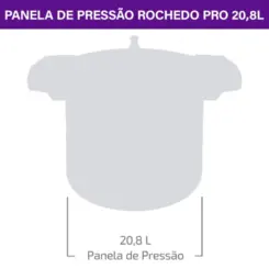 Panela de Pressão Pro de Alta Capacidade 20L P3115233 Prata - Rochedo
