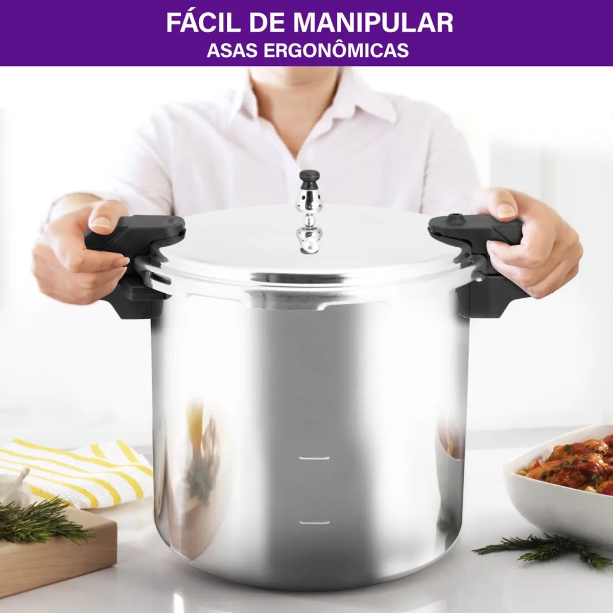 Panela de Pressão Pro de Alta Capacidade 20L P3115233 Prata - Rochedo