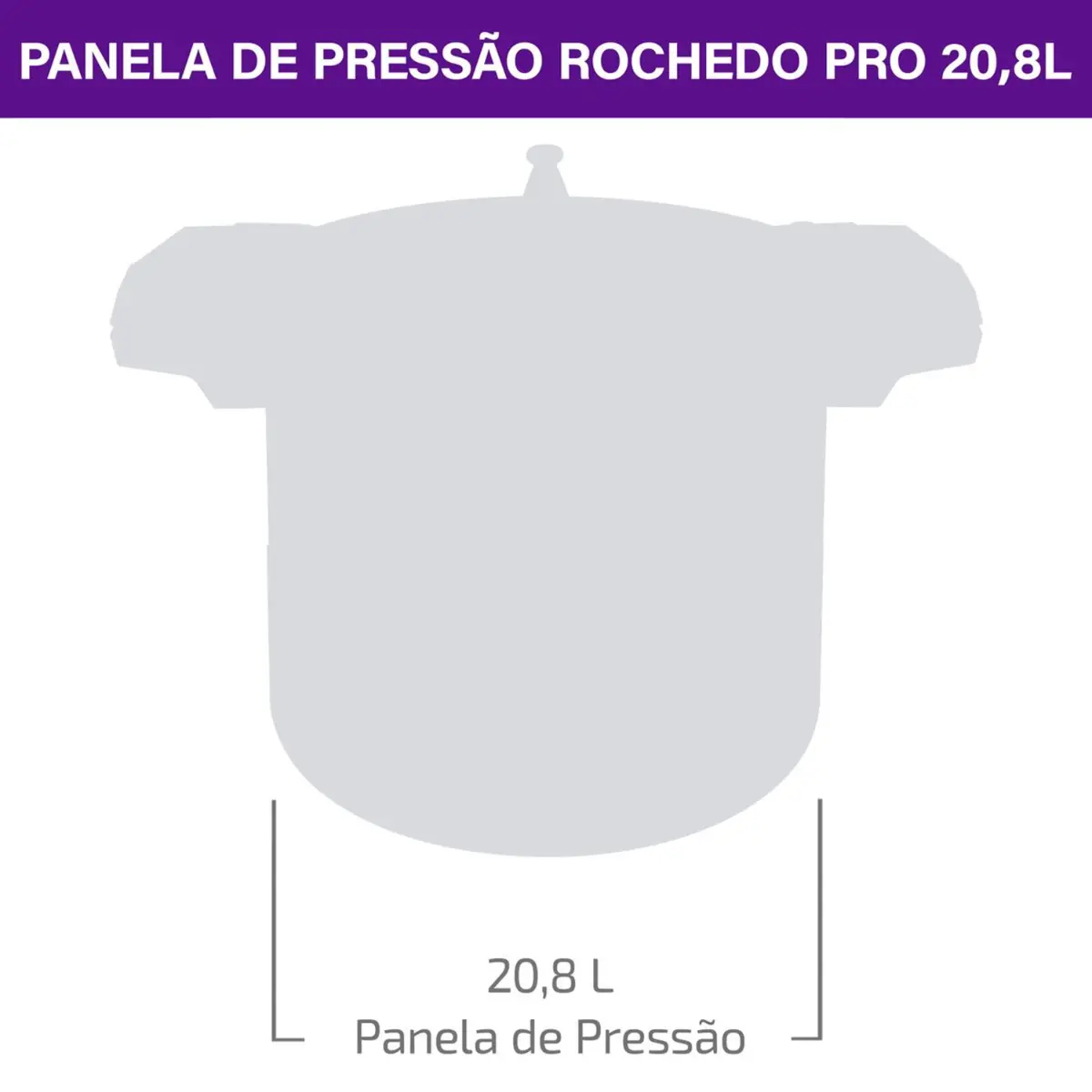 Panela de Pressão Pro de Alta Capacidade 20L P3115233 Prata - Rochedo