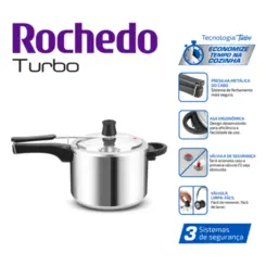 Panela de Pressão Turbo Polida Alumínio 4,5L R772J2A1 Prata - Rochedo