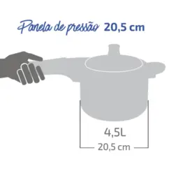 Panela de Pressão Turbo Polida Alumínio 4,5L R772J2A1 Prata - Rochedo