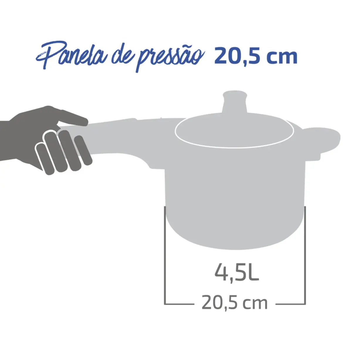 Panela de Pressão Turbo Polida Alumínio 4,5L R772J2A1 Prata - Rochedo