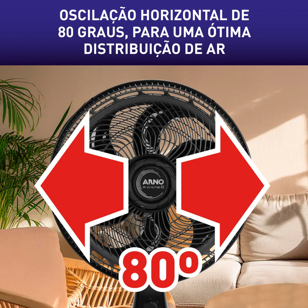 Ventilador de Mesa X-Treme com 6 Pás 2em1 40cm VE60 140W Preto - Arno