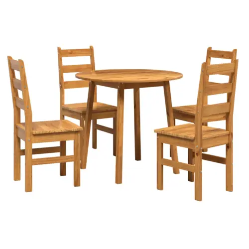 Conjunto de Mesa Irlanda com 04 Cadeiras Bella Madeira Maciça 53-52 Verniz Nogueira - Tabulae