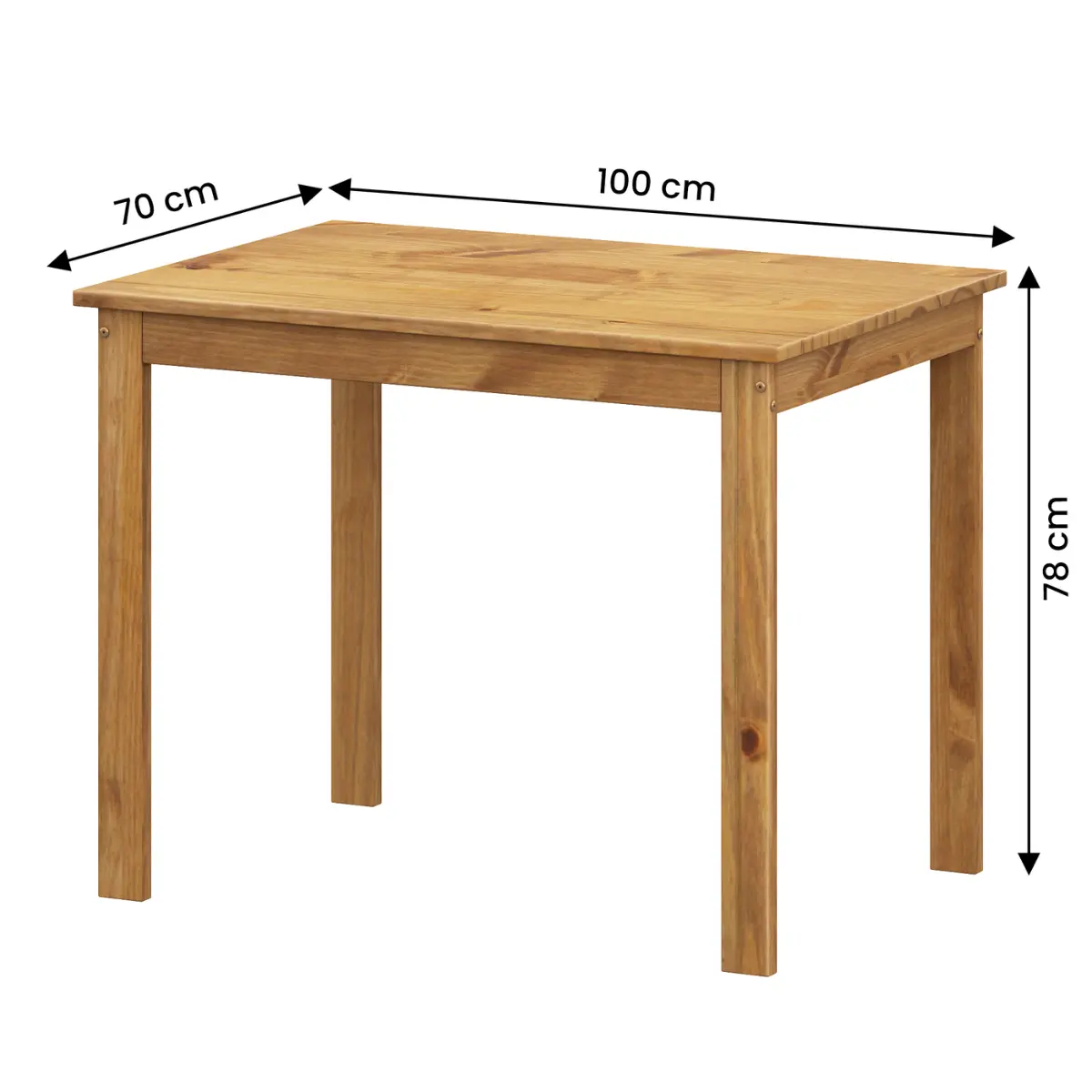Conjunto de Mesa Apa com 04 Cadeiras Madeira Maciça 53-59 Verniz Nogueira - Tabulae