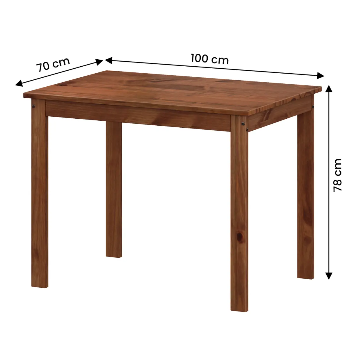 Conjunto de Mesa Apa com 04 Cadeiras Madeira Maciça 53-60 Verniz Nogal - Tabulae