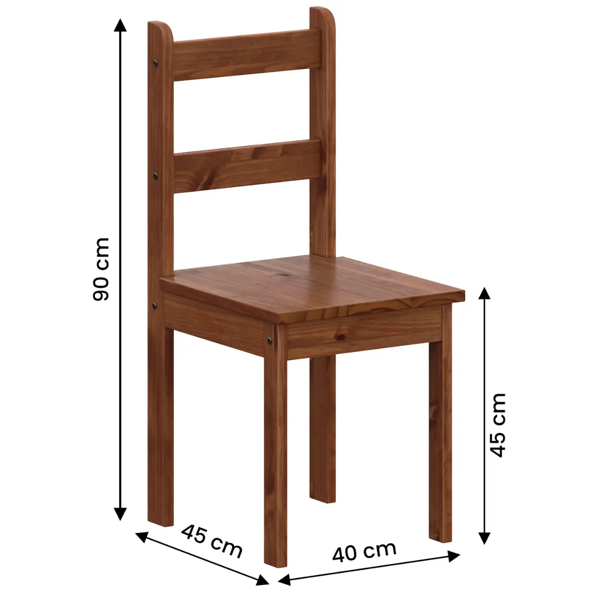 Conjunto de Mesa Apa com 04 Cadeiras Madeira Maciça 53-60 Verniz Nogal - Tabulae