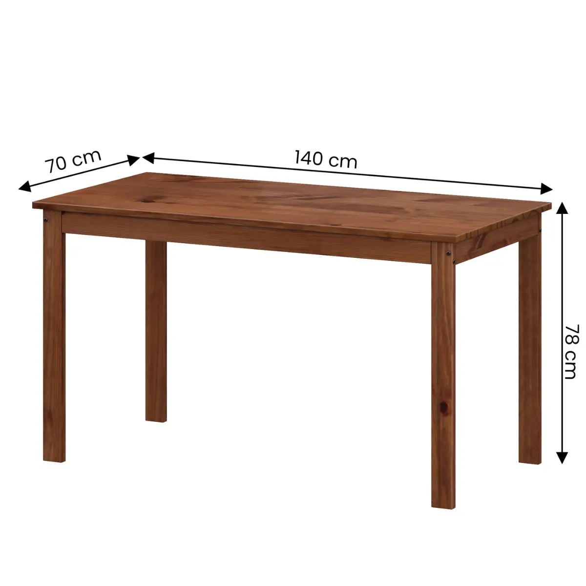 Conjunto de Mesa Apa com 06 Cadeiras Madeira Maciça 53-62 Verniz Nogal - Tabulae