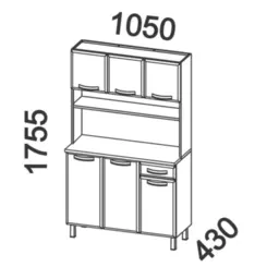 Kit Cozinha Esmeralda em Aço com Tampo 06 Portas 01 Gaveta Branco - Telasul