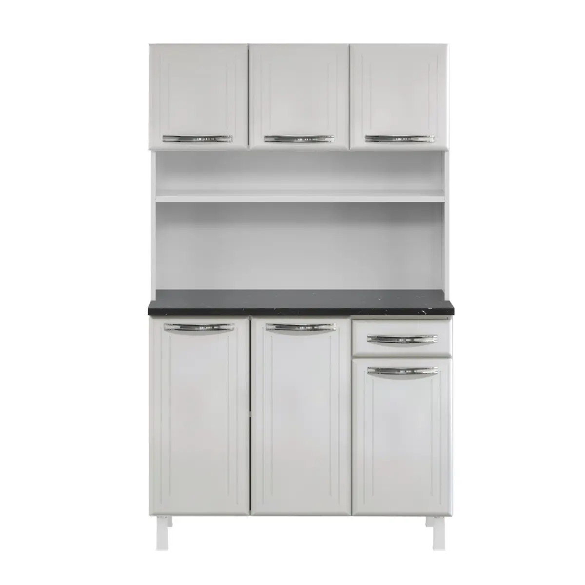 Kit Cozinha Esmeralda em Aço com Tampo 06 Portas 01 Gaveta Branco - Telasul