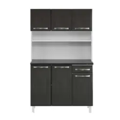 Kit Cozinha Esmeralda em Aço 06 Portas 01 Gaveta Cinza - Telasul