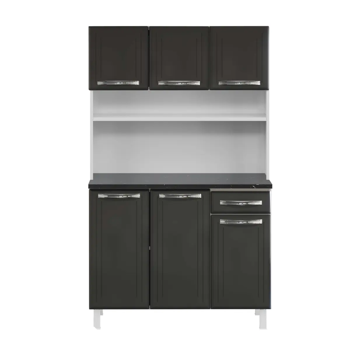 Kit Cozinha Esmeralda em Aço 06 Portas 01 Gaveta Cinza - Telasul