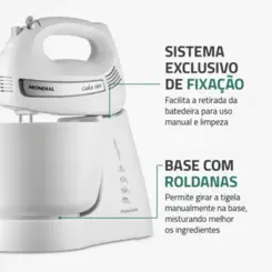 Batedeira Cake Inox Premium 4 Velocidades + Turbo 4L B-50-W 127v Branco - Mondial