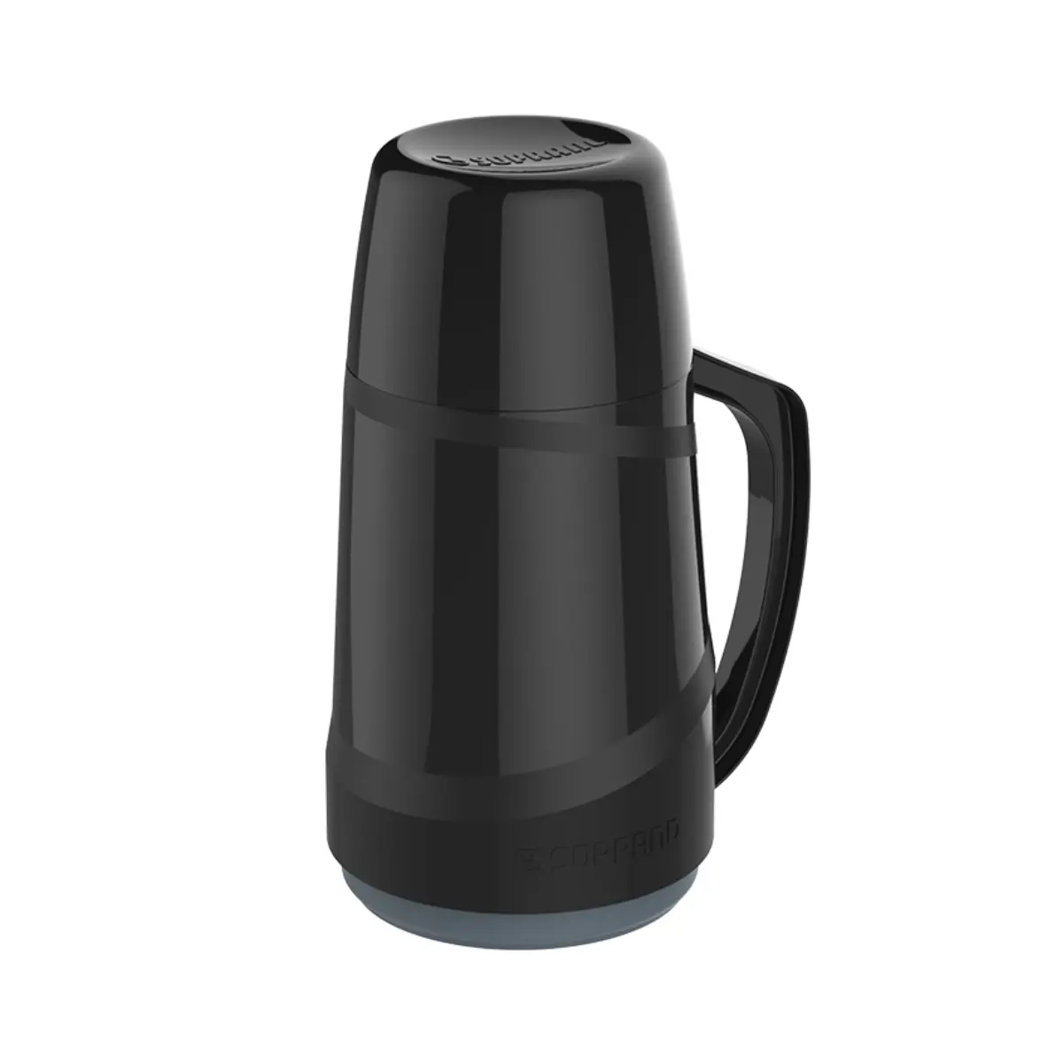 Garrafa Térmica Lotus em Polipropileno, Ampola de Vidro 500ml Preta - Soprano