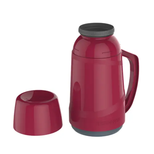 Garrafa Térmica Lotus em Polipropileno, Ampola de Vidro 500ml Vermelho - Soprano