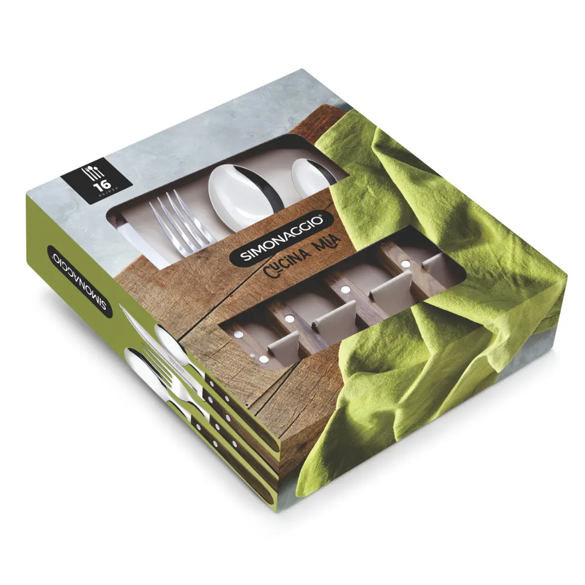 Conjunto de Talheres Cucina Mia com 16 Peças Nature - Simonaggio