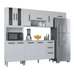 Cozinha Lavinia Compacta com 11 Portas 02 Gavetas 506.33 Branco - Poquema