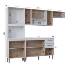 Cozinha Lavinia Compacta com 11 Portas 02 Gavetas 506.33 Branco - Poquema
