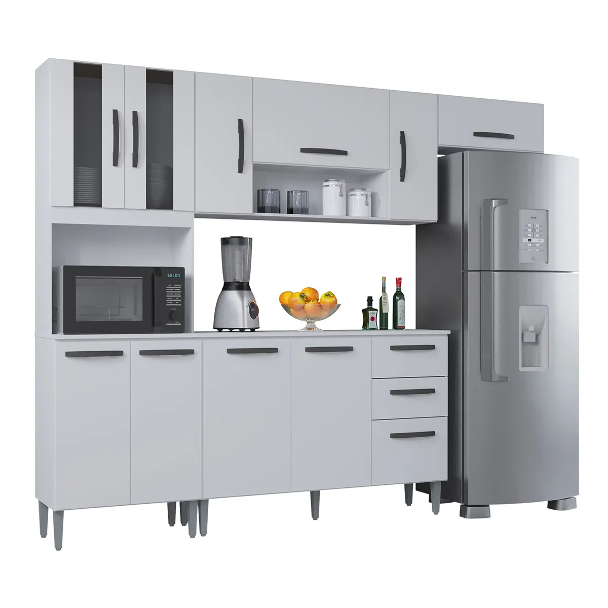 Cozinha Lavinia Compacta com 11 Portas 02 Gavetas 506.33 Branco - Poquema