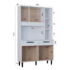 Kit Cozinha Malu com 07 Portas 02 Gavetas 651.33 Branco - Poquema
