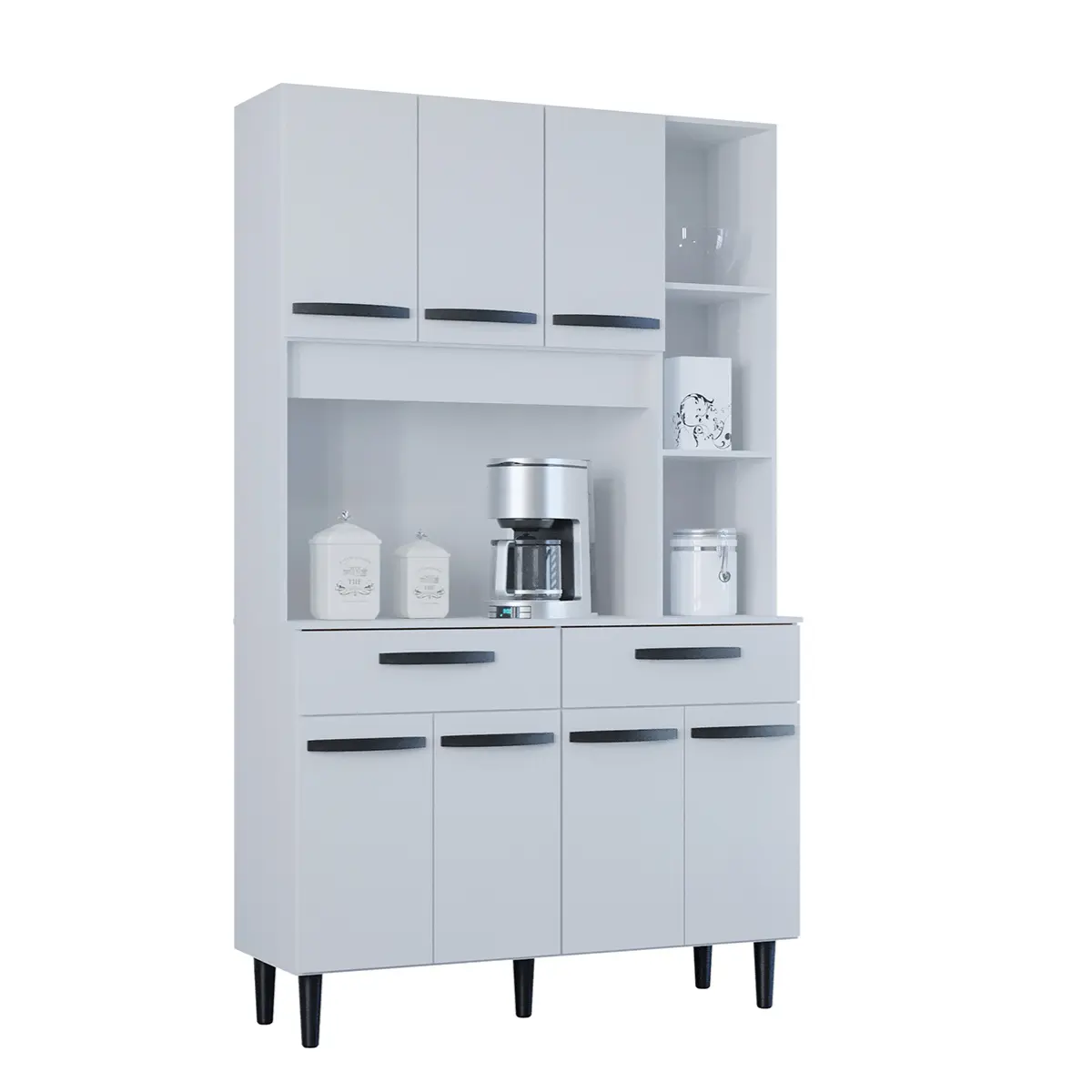 Kit Cozinha Malu com 07 Portas 02 Gavetas 651.33 Branco - Poquema