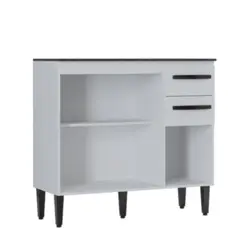 Balcão de Cozinha Isadora com 03 Portas 02 Gavetas 90cm 668.33 Branco - Poquema