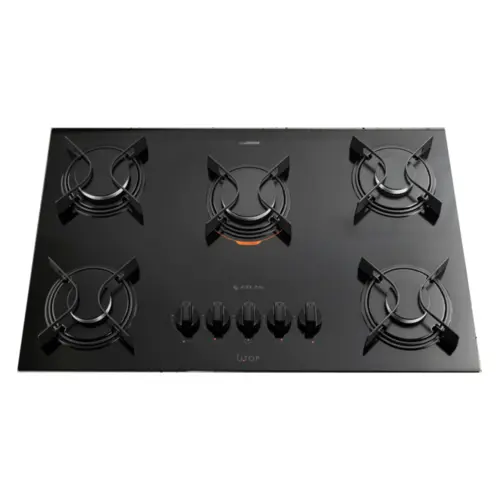 Cooktop 05 Bocas à Gás U Top Acendimento Automático Tampo de Vidro 300001330 Bivolt Preto - Atlas