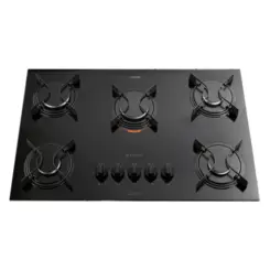 Cooktop 05 Bocas à Gás U Top Acendimento Automático Tampo de Vidro 300001330 Bivolt Preto - Atlas