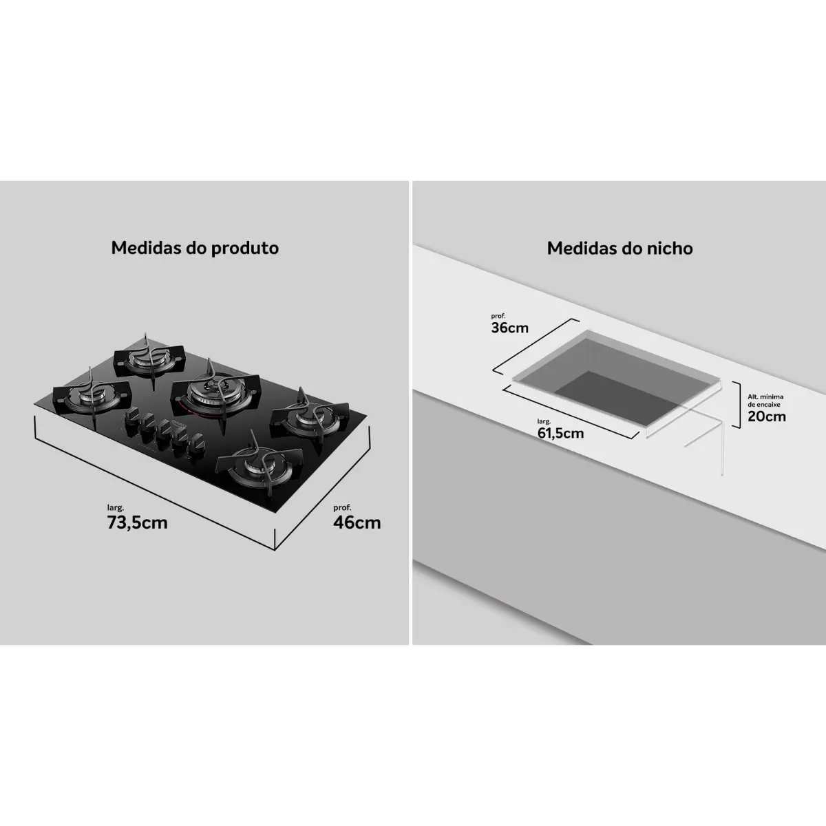 Cooktop 05 Bocas Bocas à Gás Supreme Acendimento Automático Tampo de Vidro 300001514 Bivolt Preto - Dako