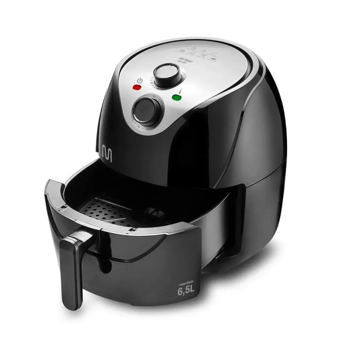 Fritadeira Air Fryer com Pegador e Grade 1700w 6,5L GO217 127v Preto - Multilaser