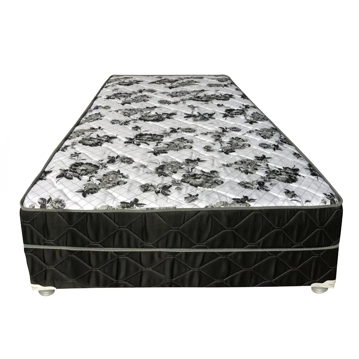 Cama Box Iara Premium Solteiro Conjugada D28 44X88X188 Branco/Mandala/Xadrez - Marjom