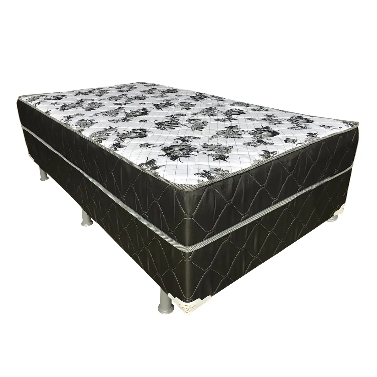 Cama Box Iara Premium Solteiro Conjugada D28 44X88X188 Branco/Mandala/Xadrez - Marjom