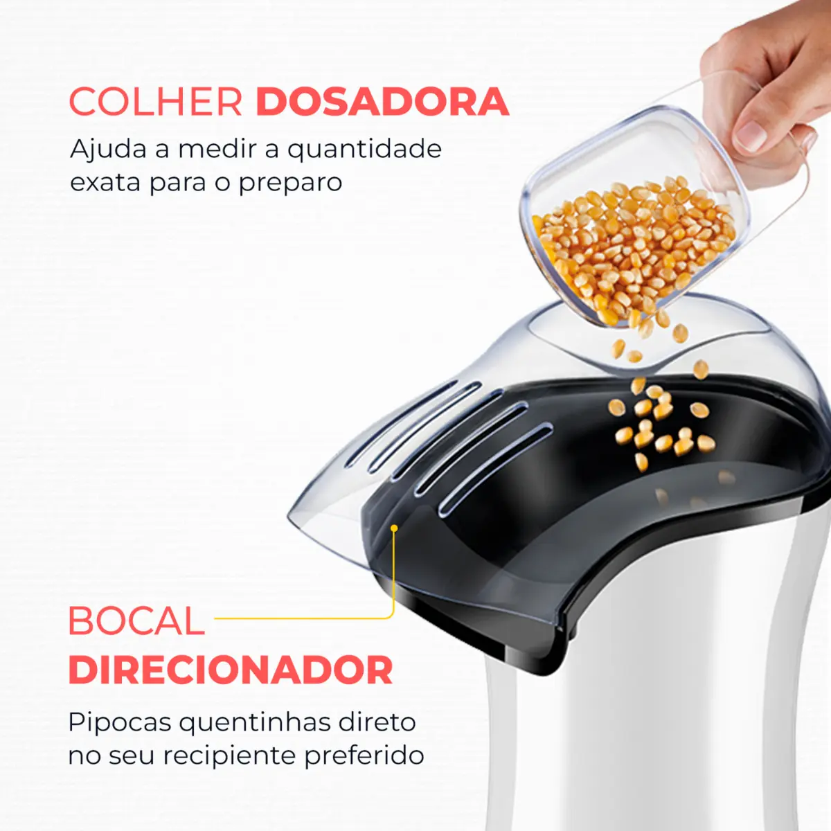 Pipoqueira Popflix Sem Óleo, Colher Dosadora PP-04 127v Branco - Mondial