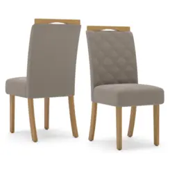 Conjunto de Mesa Lins com 06 Cadeiras Bella SE663-522 Nature/Off White/Marrom Amendôa - Henn
