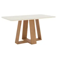 Conjunto de Mesa Lins com 06 Cadeiras Bella SE663-522 Nature/Off White/Marrom Amendôa - Henn