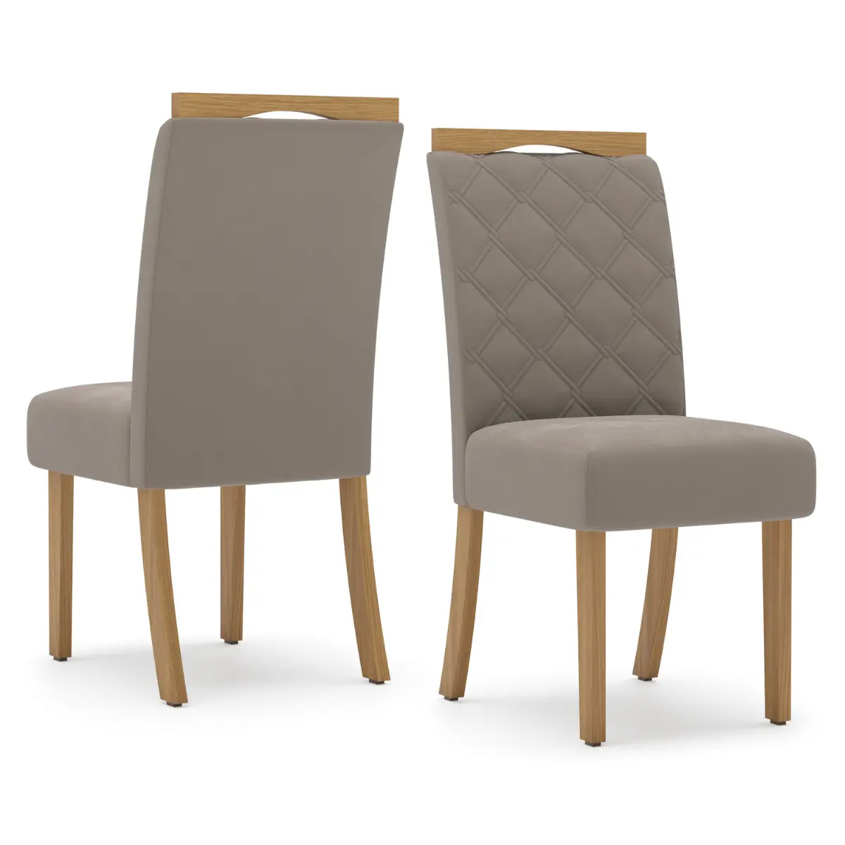 Conjunto de Mesa Lins com 06 Cadeiras Bella SE663-522 Nature/Off White/Marrom Amendôa - Henn
