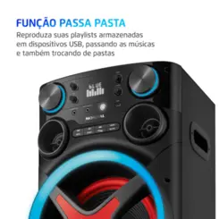 Torre de Som Amplificada Sound Rms Bluetooth, LED, 2200w TM-2200 Bivolt Preta - Mondial