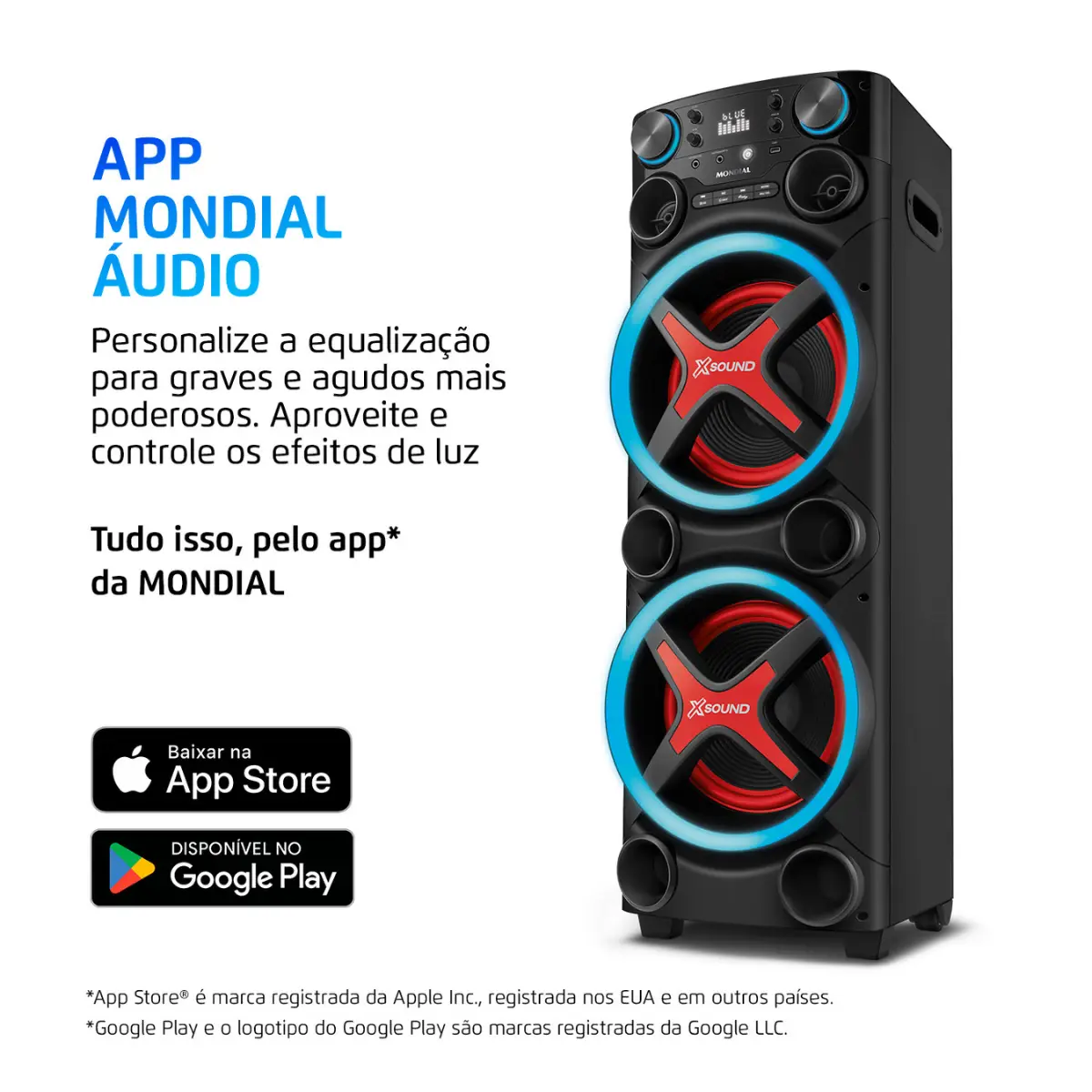 Torre de Som Amplificada Sound Rms Bluetooth, LED, 2200w TM-2200 Bivolt Preta - Mondial