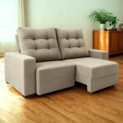 Estofado Pequim II com 02 Lugares Retrátil Veluplus 750017 Bege - Uatumã