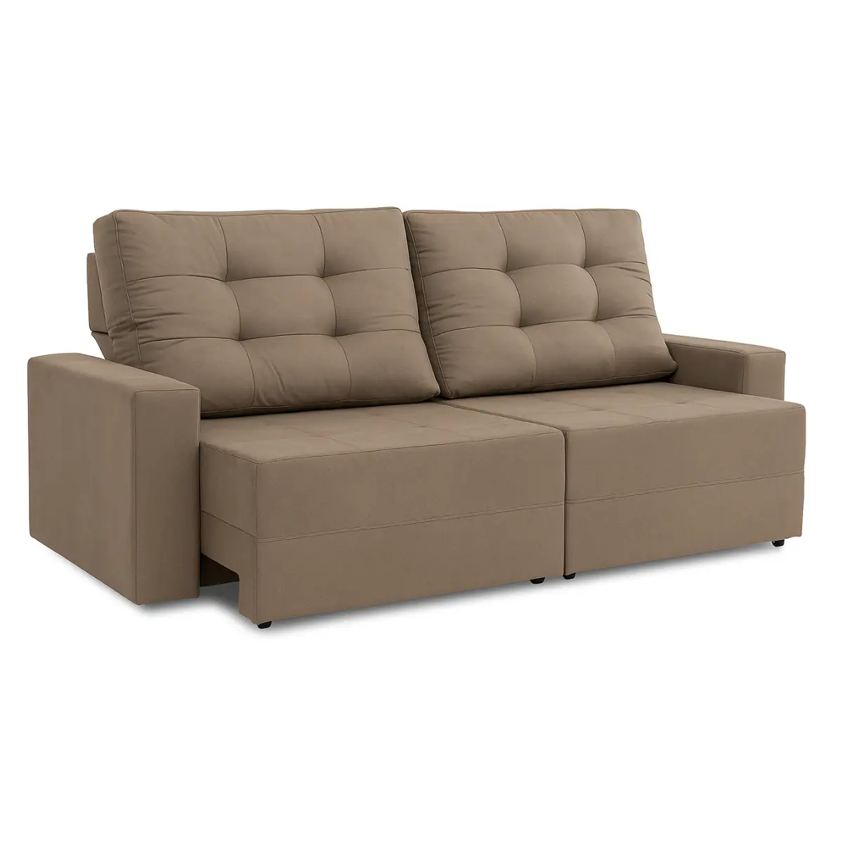 Estofado Pequim II com 03 Lugares Retrátil Veluplus 750017 Bege - Uatumã