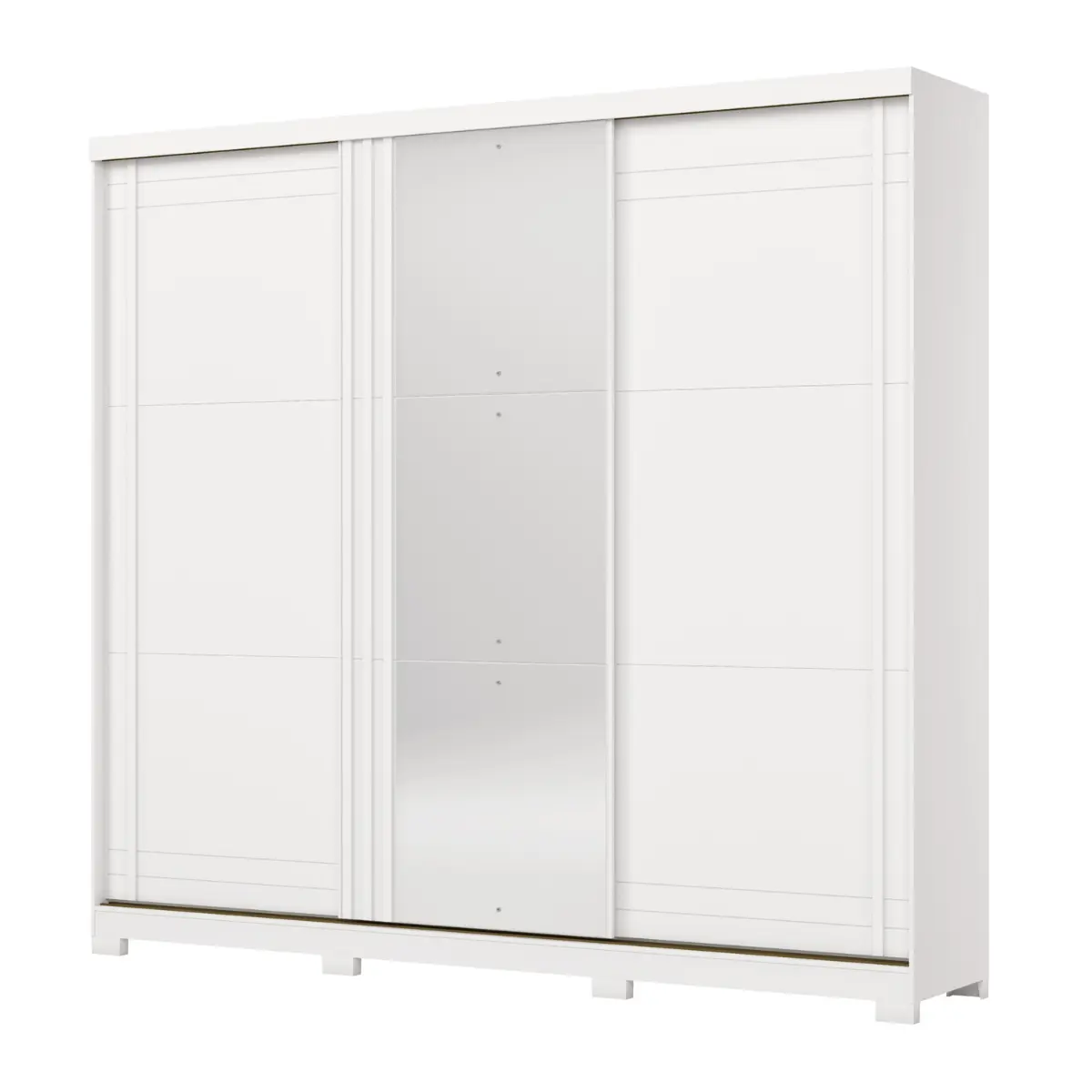 Roupeiro Fazano Casal com Espelho 3 Portas Deslizantes 6 Gavetas D324-05 Branco - Henn
