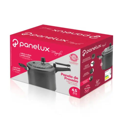 Panela de Pressão Magnific Antiaderente 4,5L Grafite - Panelux