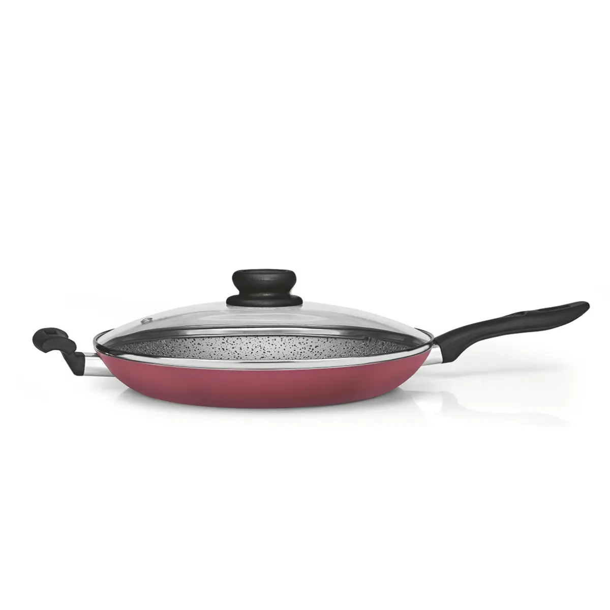 Frigideira Francesa Premium com Tampa de Vidro 32cm Cereja